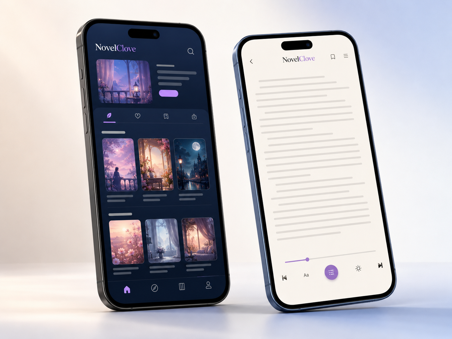 Representative preview of the NovelClove mobile reading experience